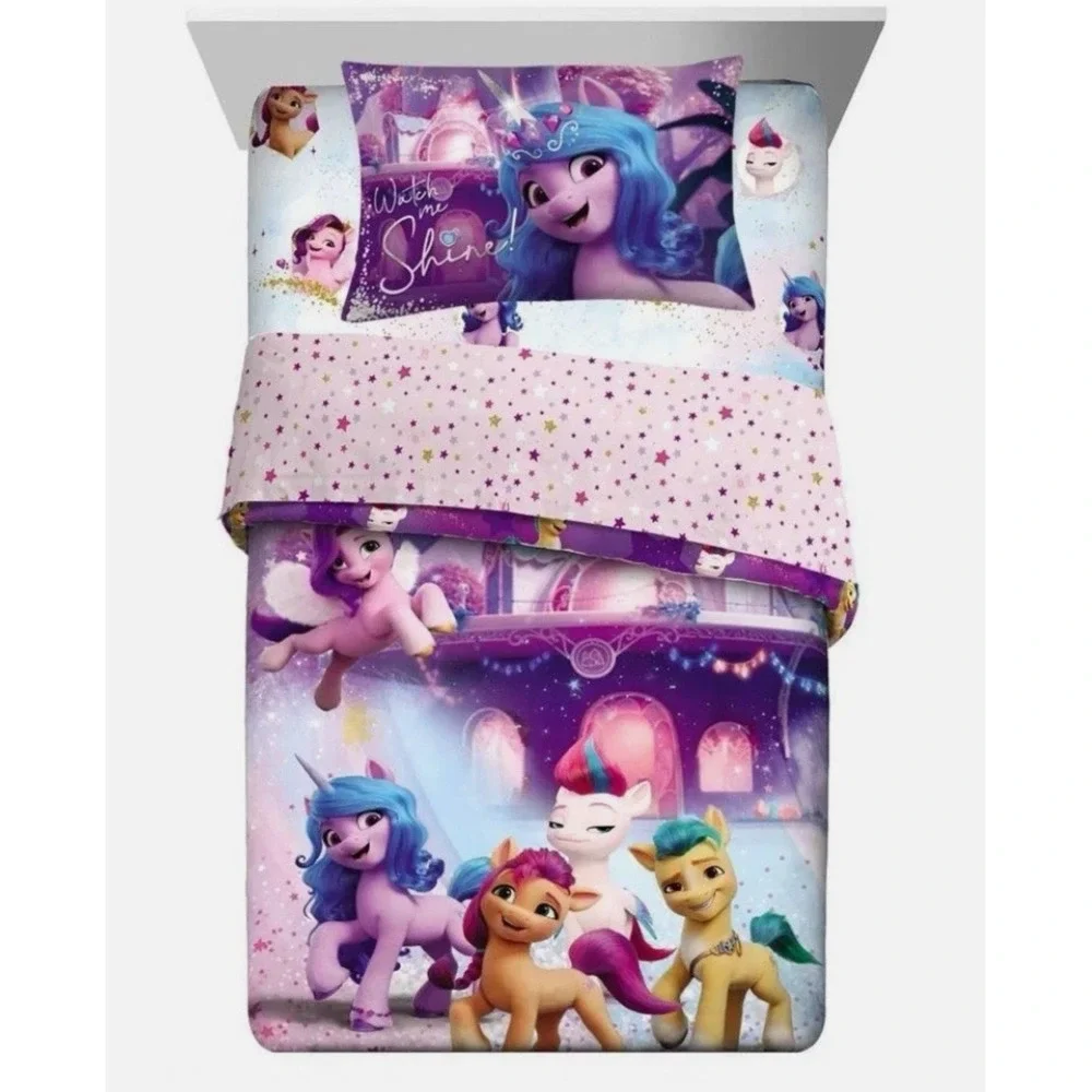 My Little Pony Kids 5 Piece Twin/Full Comforter With Full 4 Piece Sheet Set NEW